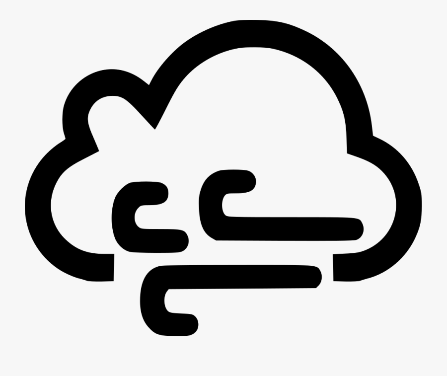 Cloud Wind Windy Comments - Sun Cloud Rain Wind Symbol, Transparent Clipart