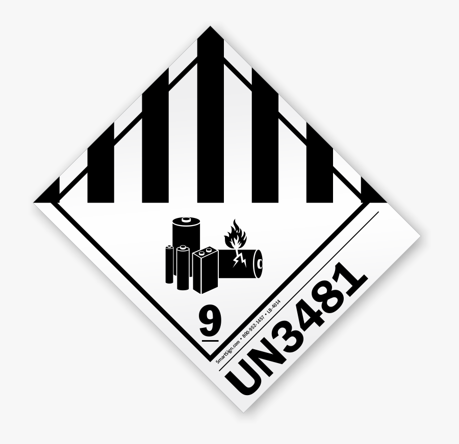 Class 9 Lithium Battery Un3481 Label Class 9 Lithium Battery Label