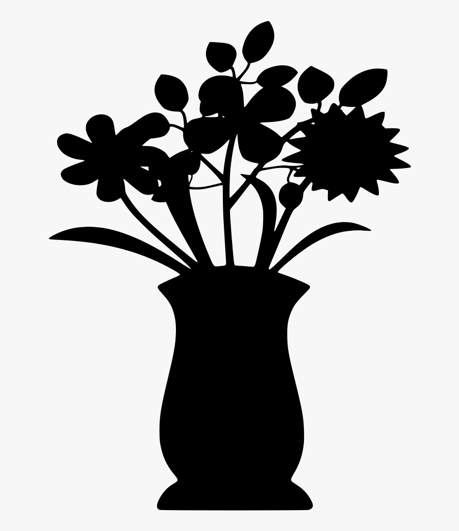 Vase Flowers Silhouette Png Clipart , Png Download - Flower Vase Icon Png, Transparent Clipart