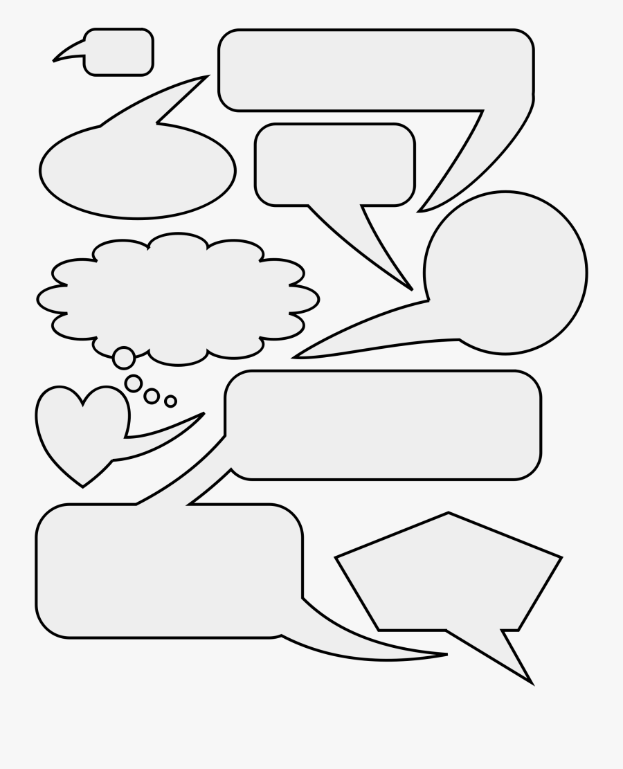 Speech And Bubbles Big - Line Art, Transparent Clipart