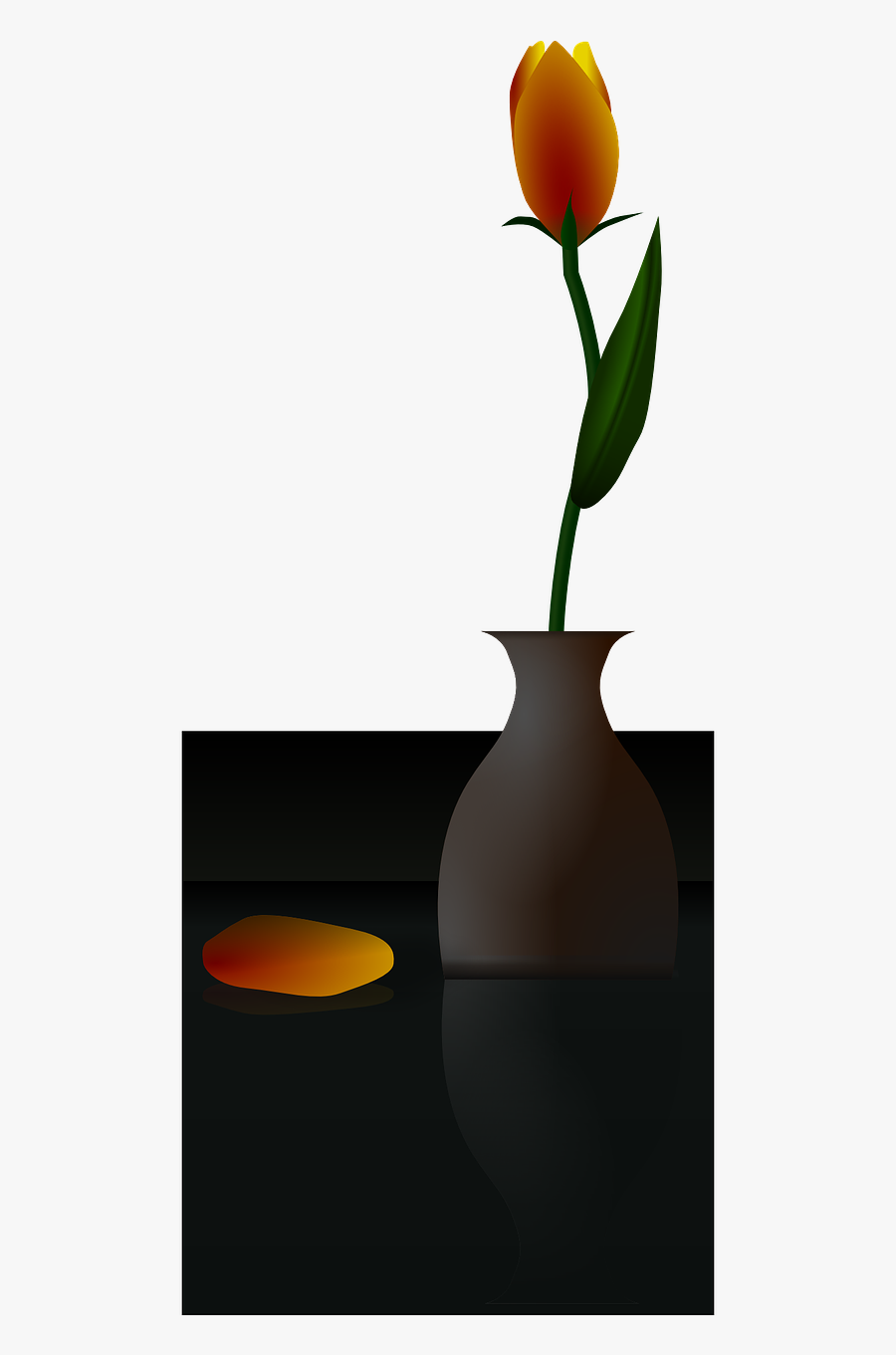 Flower Vase Black Background, Transparent Clipart