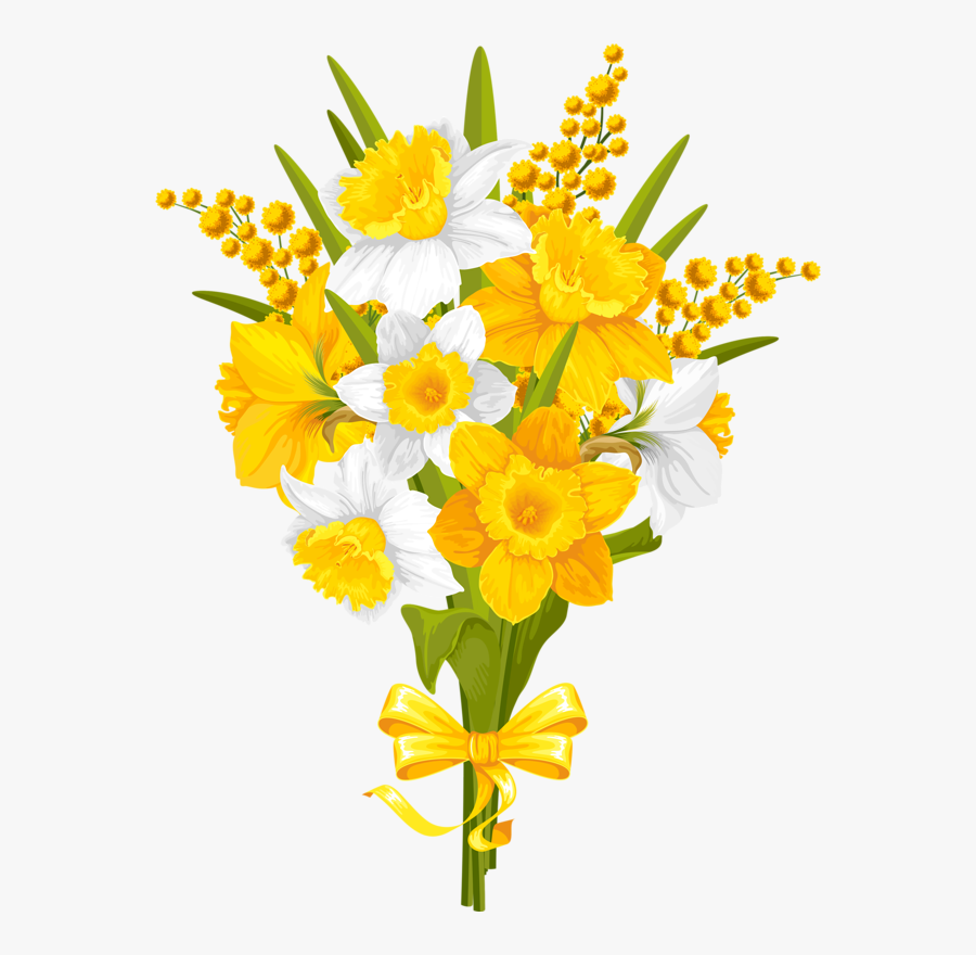 Png Flowers Clip - Yellow And White Flowers Clipart, Transparent Clipart