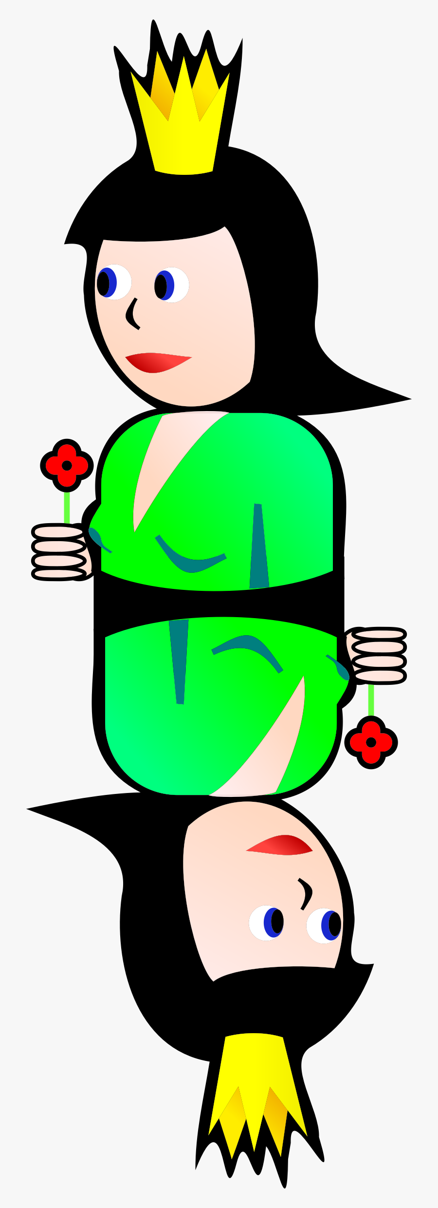 Double Queen Of Clubs Clip Arts - Simple Queen Of Spades, Transparent Clipart