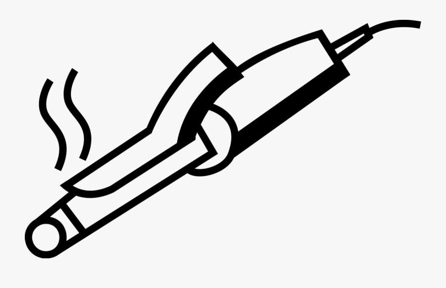 Vector Illustration Of Electric Hair Iron Or Curling - Curling Iron Clip Art, Transparent Clipart