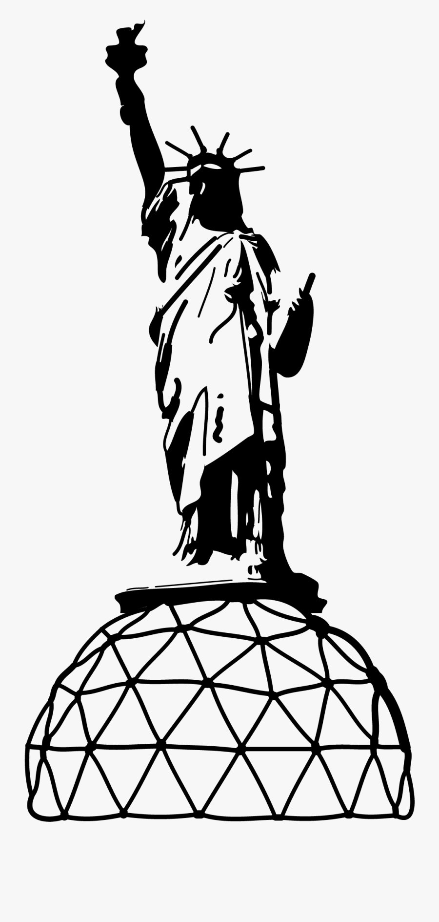 Statue Of Liberty Line Art - Statue Of Liberty National Monument, Transparent Clipart