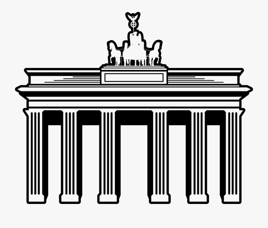 Monochrome Photography,text,brand - Brandenburger Tor Berlin Clipart, Transparent Clipart