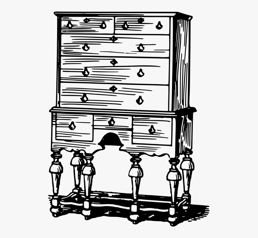 Line Art,chest Of Drawers,monochrome Photography - Drawer, Transparent Clipart