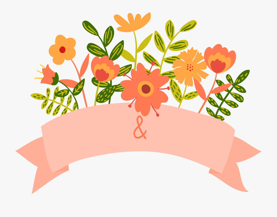 Floral Invitation Banner Cartoon Wedding Hq Image Free - Banner Flower Png, Transparent Clipart