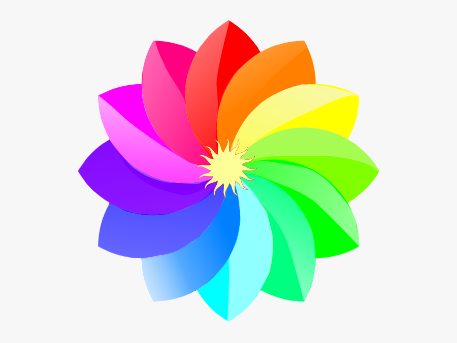 Banner Transparent Download Clip Art At Clker Com Vector - Rainbow Flower Clipart, Transparent Clipart