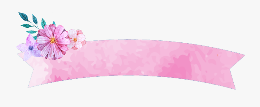 #banner #ribbon #pink #flowers #floral #watercolour - Watercolor Ribbon Banner Png, Transparent Clipart