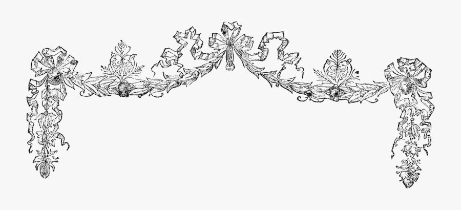 Flower Clip Art - Pretty Border Design, Transparent Clipart