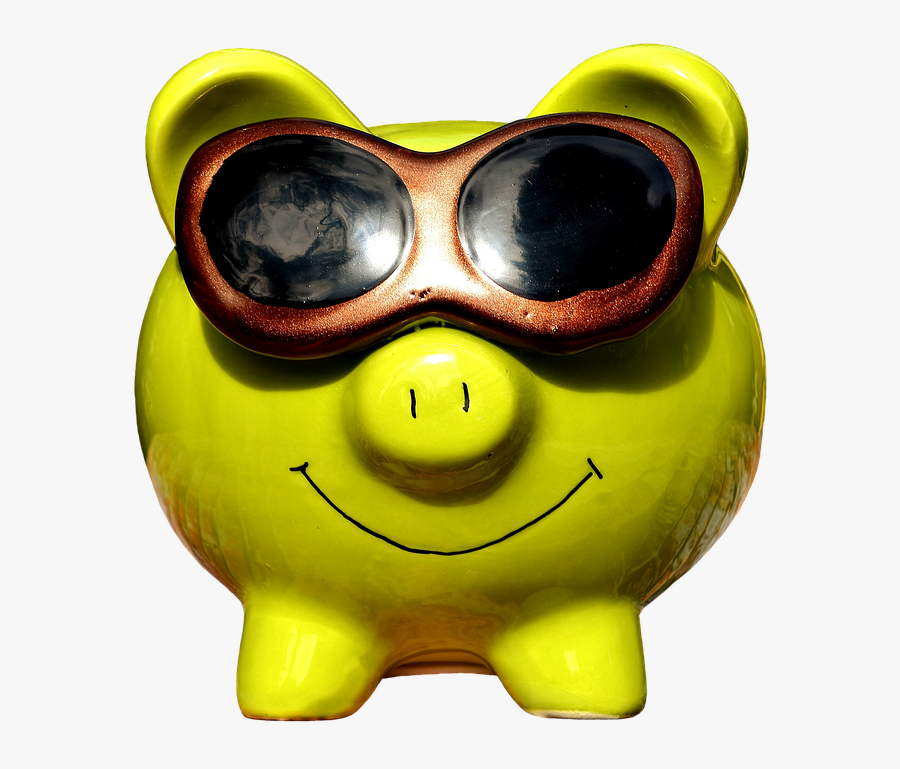Lucky Pig, Cool, Sunglasses, Piggy Bank, Funny, Save - Piggy Bank, Transparent Clipart