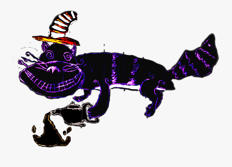 Cheshire Cat In The Hat - Illustration, Transparent Clipart