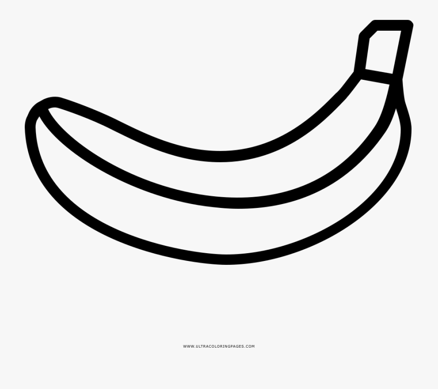 Banana Coloring Page - Platano Dibujo Para Colorear, Transparent Clipart