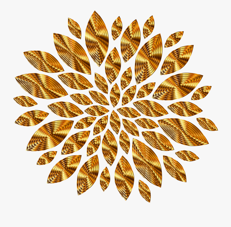 This Free Icons Png Design Of Gold Flower Petals Variation - Flower Silhouette Transparent Background, Transparent Clipart