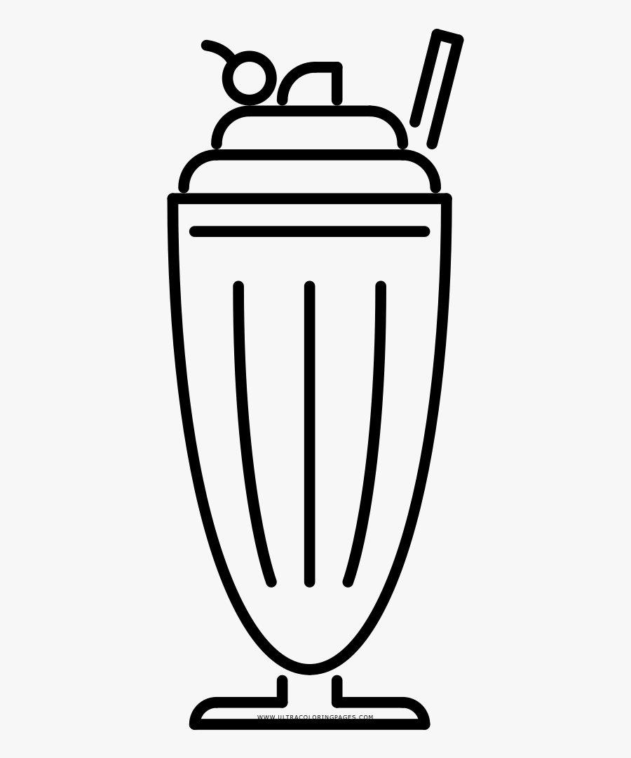 Milk Shake Coloring Page - Milkshake Glass Outline, Transparent Clipart