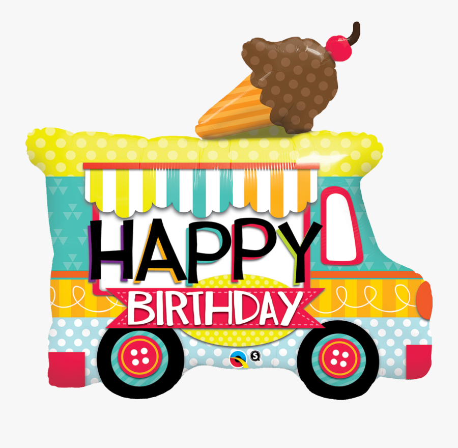 Happy Birthday Food Truck, Transparent Clipart
