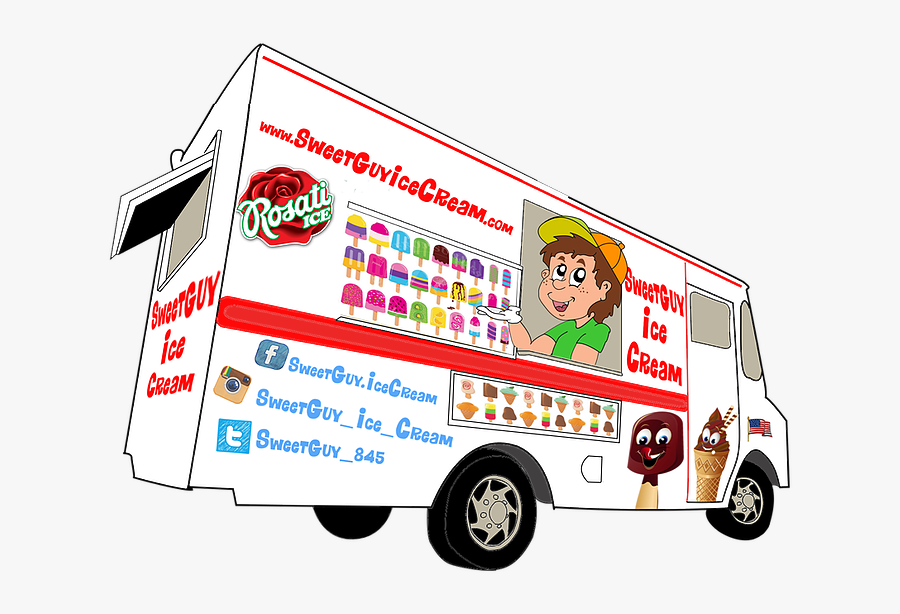 Sweet Guy Ice Cream Truck, Transparent Clipart