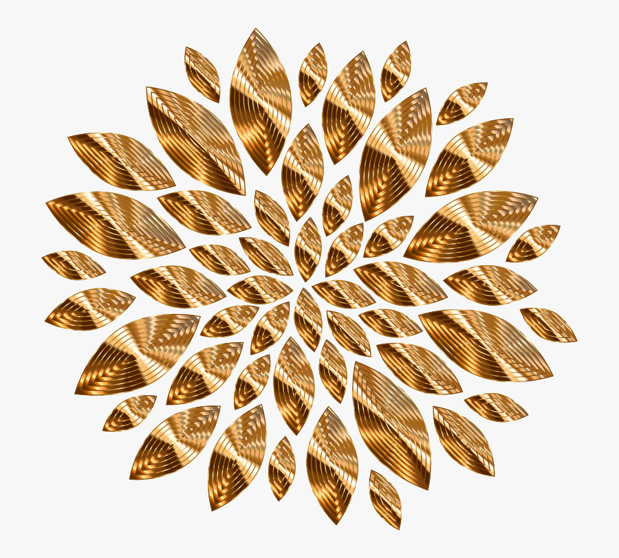 Gold Dahlia Clipart Flower, Transparent Clipart