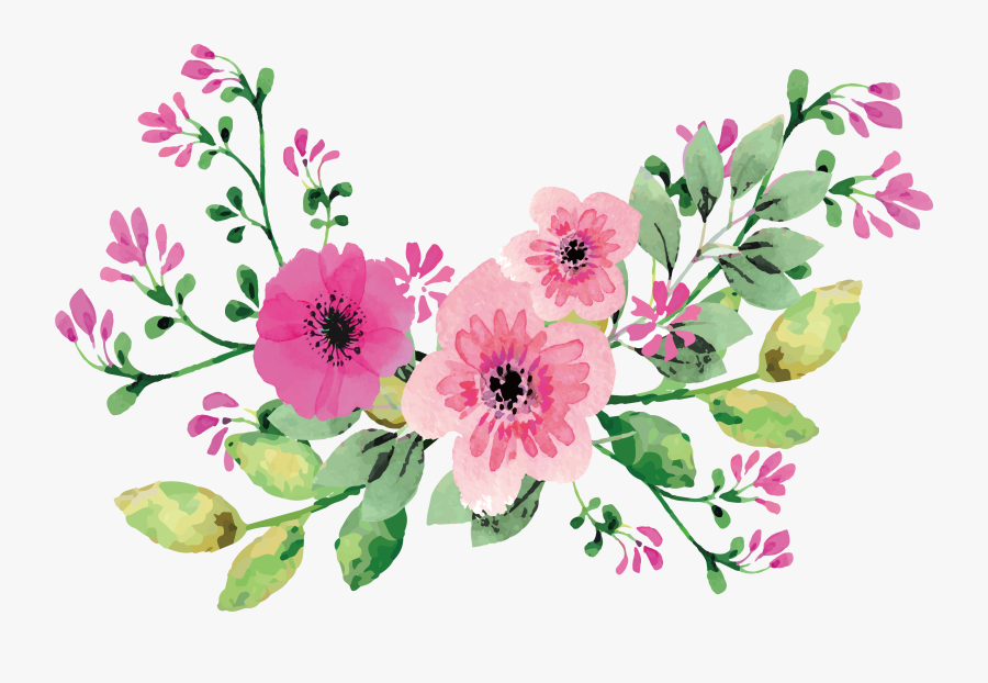 Romantic Watercolor Flowers 39852578 Transprent Png - Watercolor Flower Vector Png, Transparent Clipart