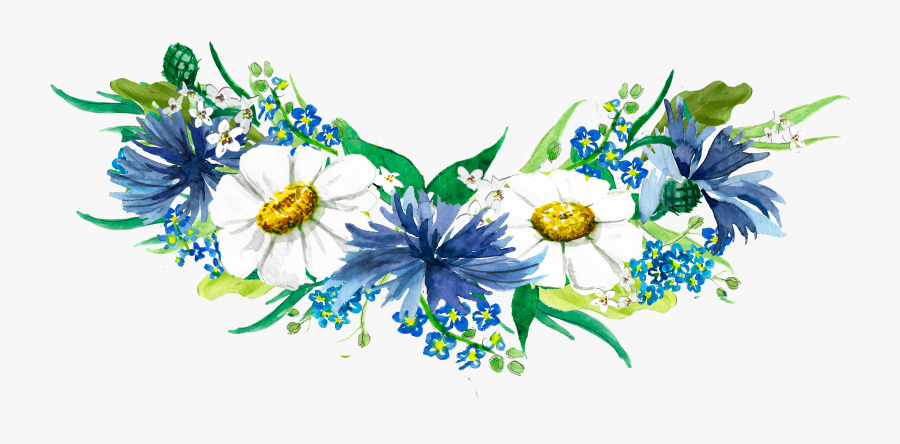 Watercolor Wreath Made Of The Bluebottle, Margaret, Transparent Clipart