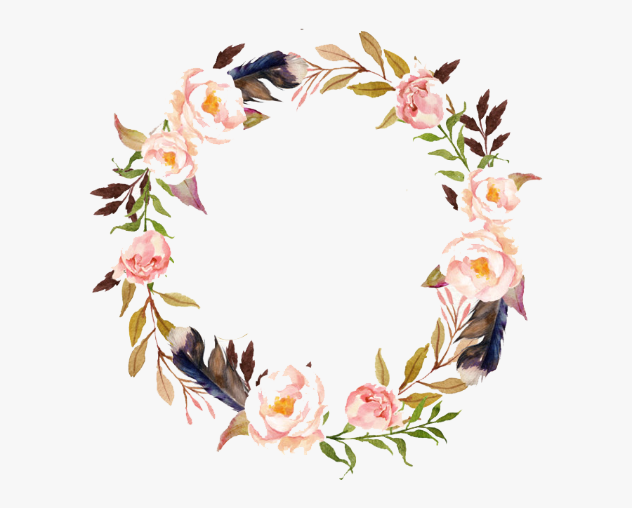 Transparent Watercolor Clipart Png - Transparent Background Flower Wreath Clipart, Transparent Clipart