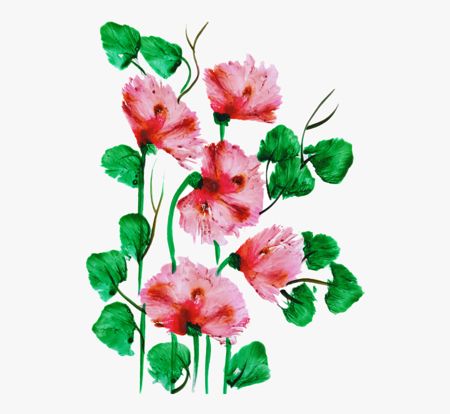 Hollyhocks, Transparent Clipart