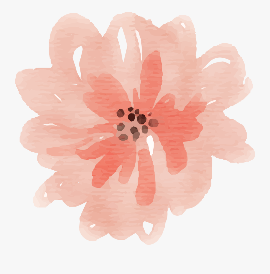 Free Watercolor Flower Images Peach Delight - Peach Flower Watercolor Png, Transparent Clipart