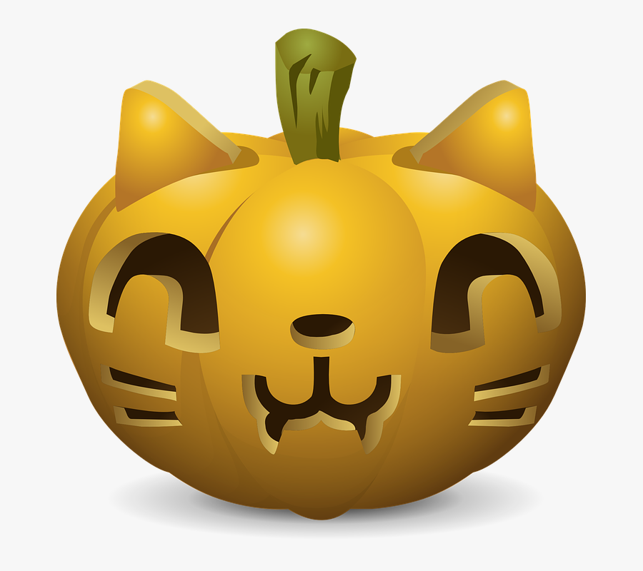Pumpkins, Carved, Cats, Faces, Wildcat, Funny - Imagenes De Caras De Calabazas, Transparent Clipart