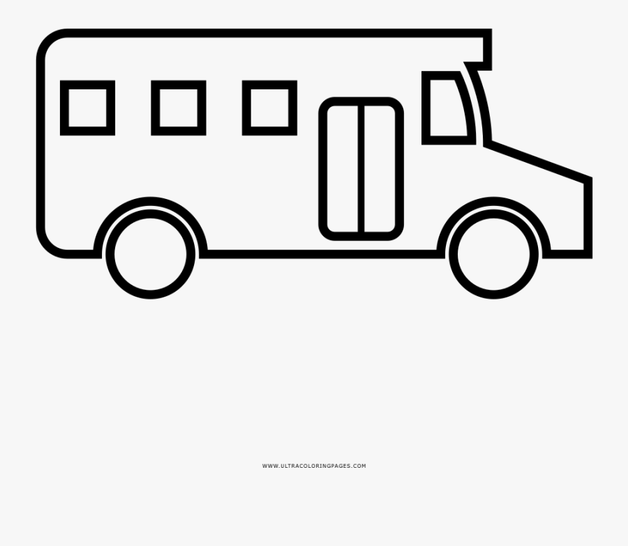 School Bus Coloring Page - Line Art, Transparent Clipart