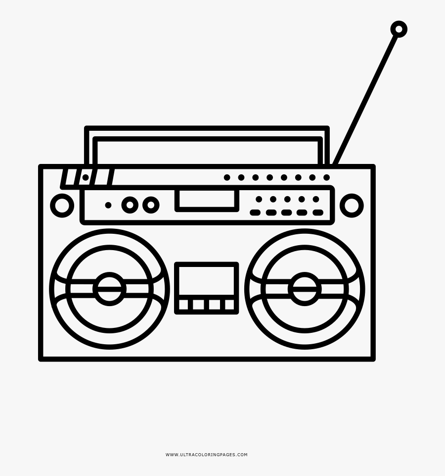 Transparent Boom Box Png - Line Art, Transparent Clipart