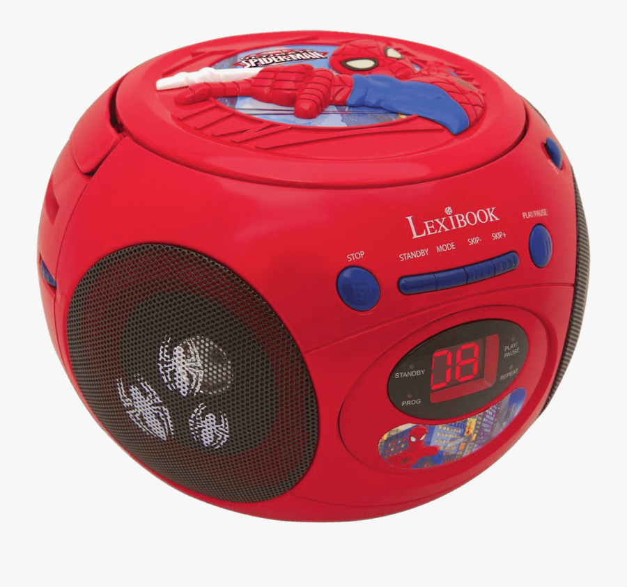 Red Spider Man Mini Boombox - Cd Player, Transparent Clipart