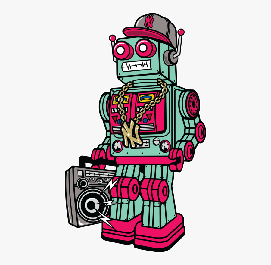 Boombox Robot, Transparent Clipart
