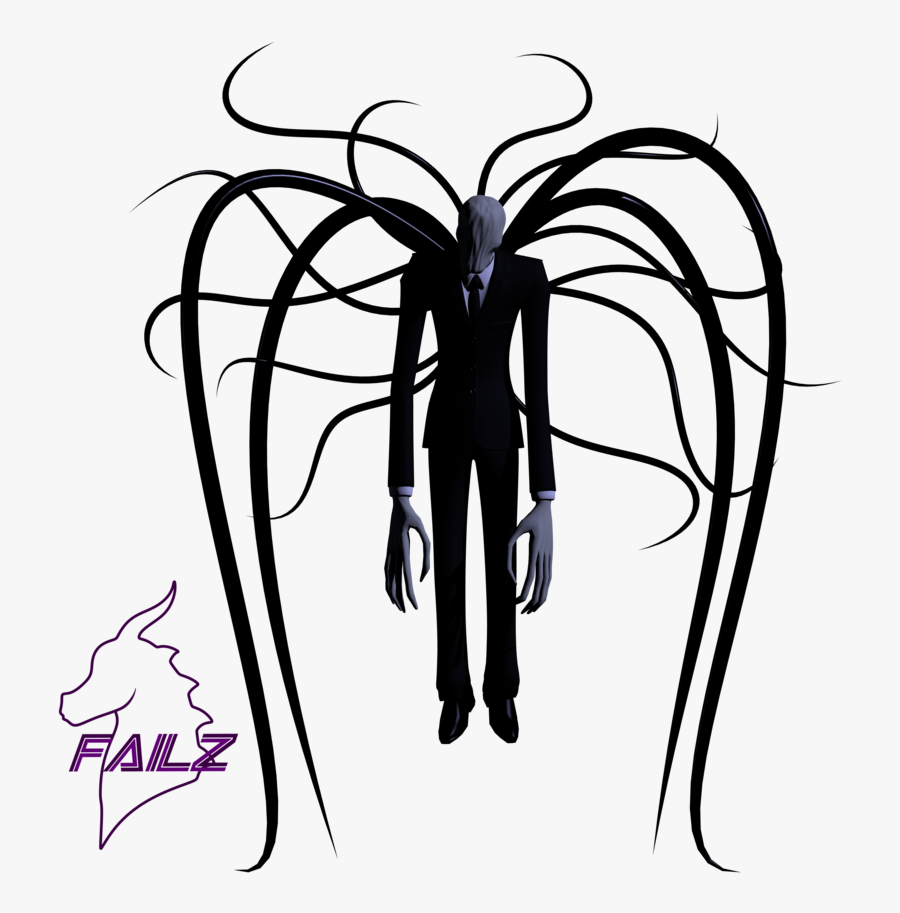 Line Art,head,black And White,line,coloring Art,fictional - Slender Man Transparent, Transparent Clipart