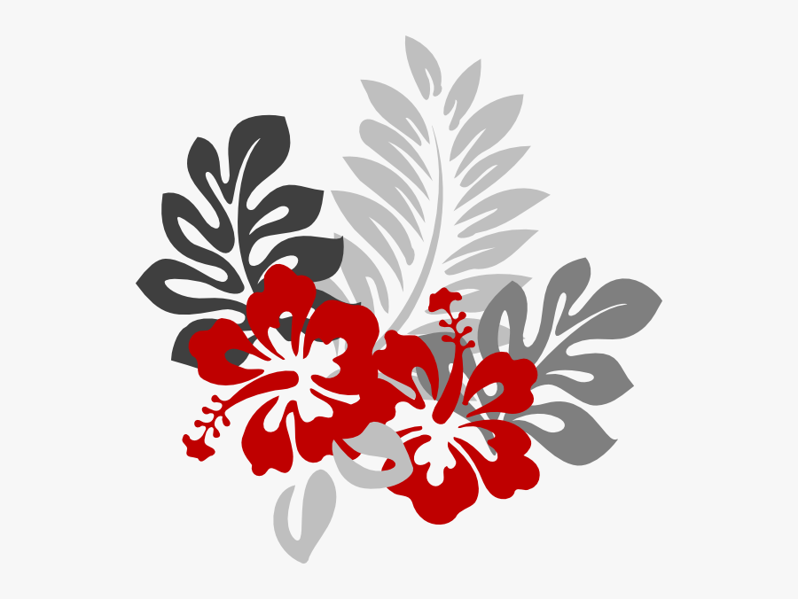 Transparent Hawaii Flowers Clipart - Red And Gray Borders, Transparent Clipart
