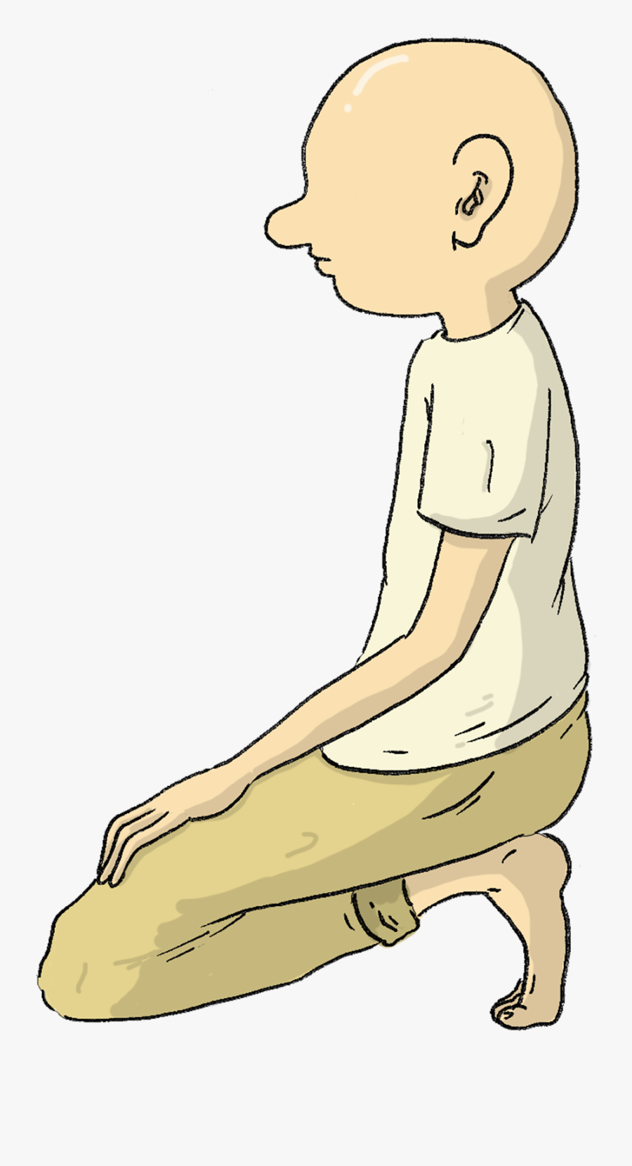 Jenk Stretch - Sit On Knees Cartoon, Transparent Clipart