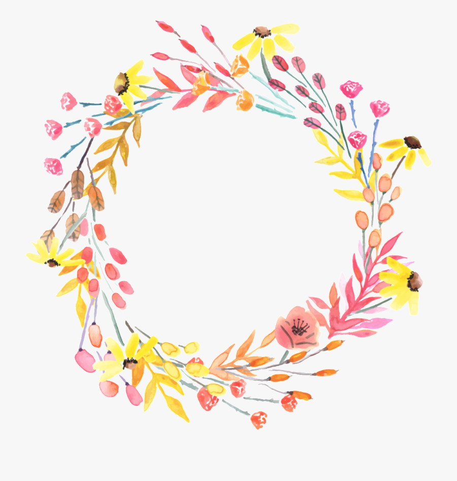 Pink Leaves Hand Drawn Garland Decorative Elements - Portable Network Graphics, Transparent Clipart