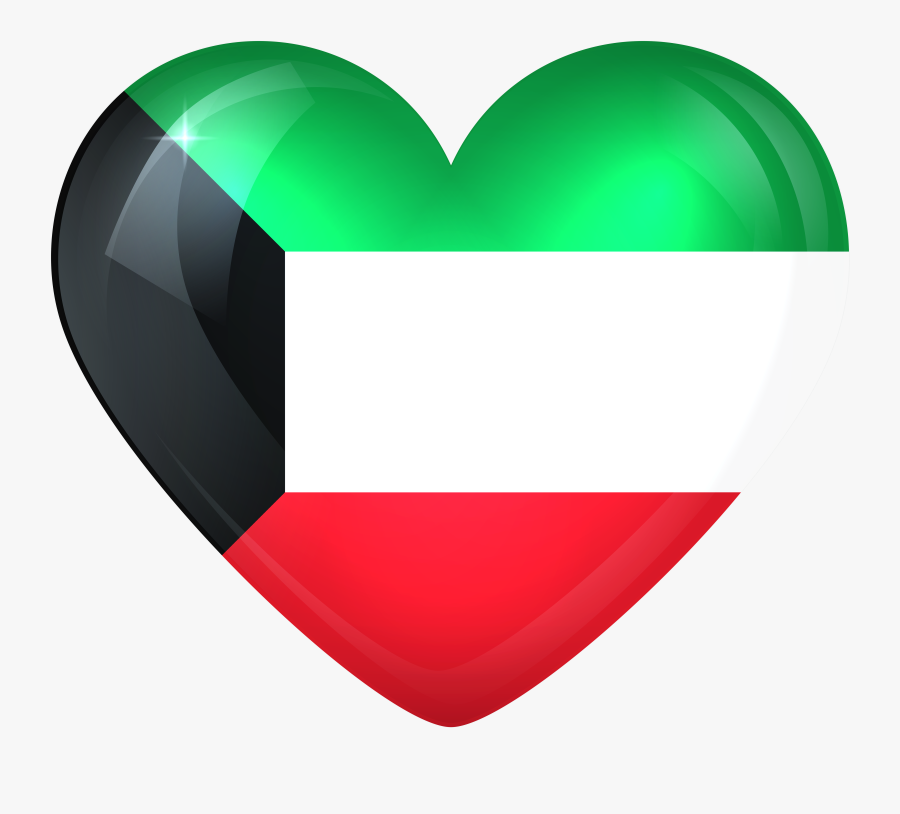 Laurel Clipart Heart Shaped - Heart Kuwait Flag, Transparent Clipart