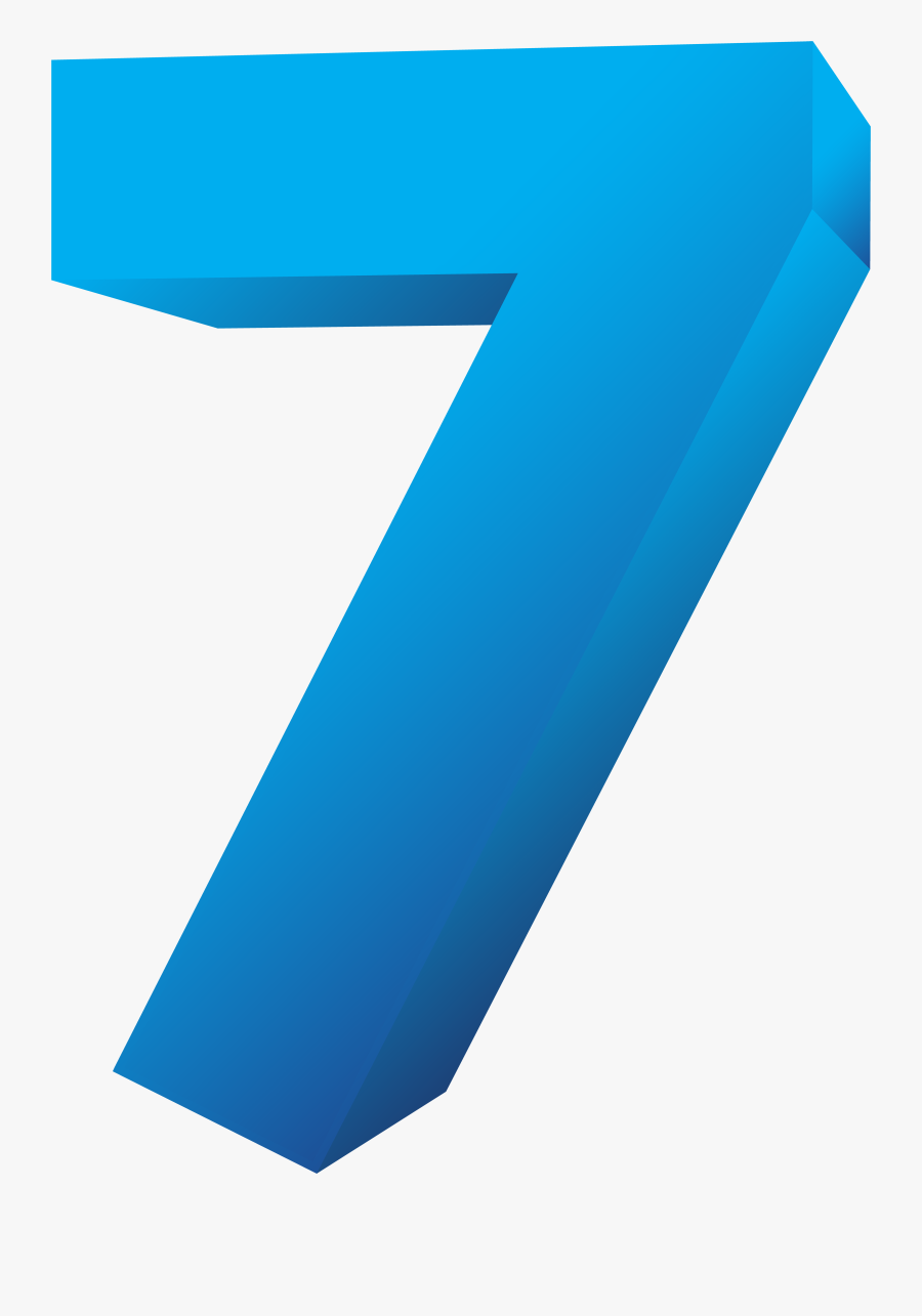 Blue Number Seven Transparent - Portable Network Graphics, Transparent Clipart