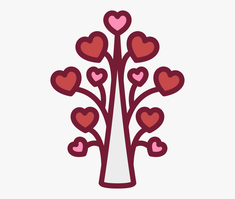 Hand Drawn Heart-shaped Pattern Tree - Heart, Transparent Clipart
