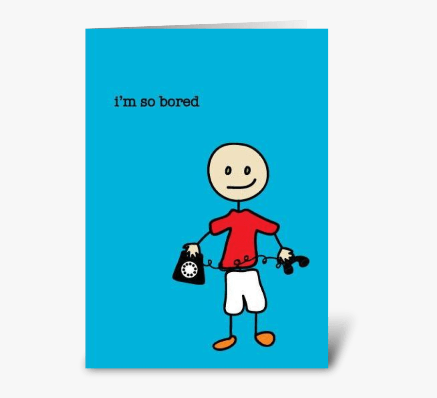 Miss You / Bored Greeting Card - Cartoon, Transparent Clipart
