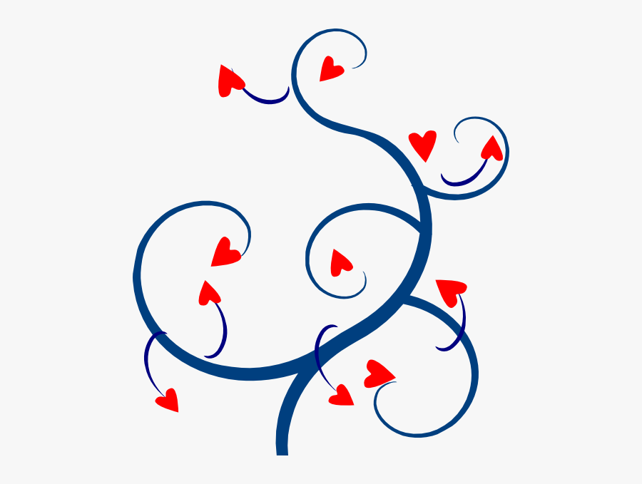 Swirl Hearts Red And Blue 2 Svg Clip Arts - Red And Blue Swirls, Transparent Clipart