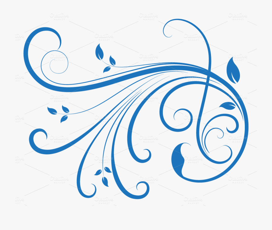 Transparent Swirl Design Clipart - Transparent Swirl Design Blue, Transparent Clipart
