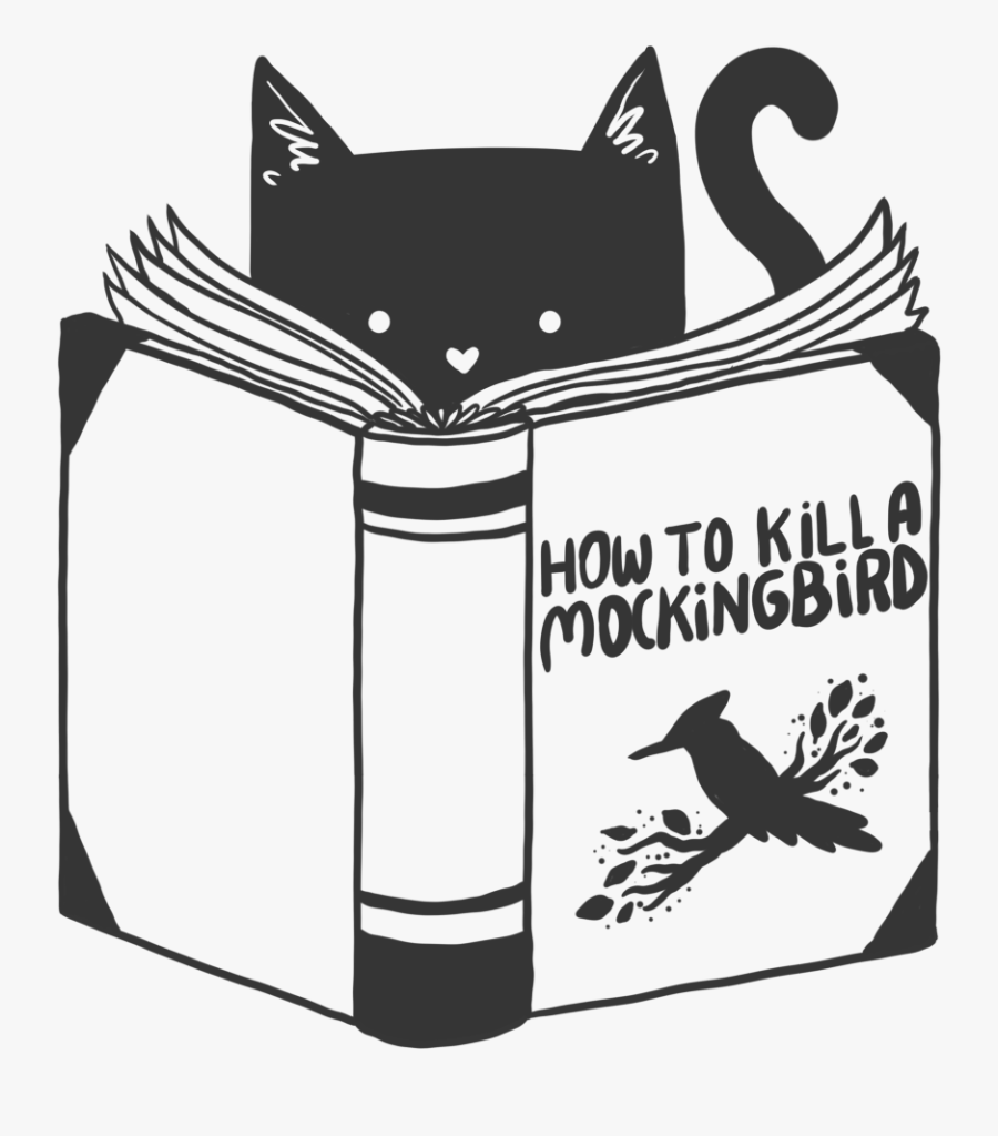 Transparent Mockingbird Png - Cat Reading How To Kill A Mockingbird, Transparent Clipart