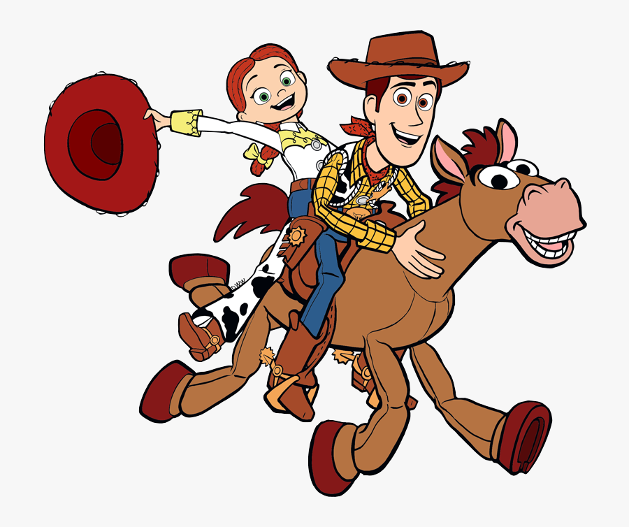 Jessie And Woody Riding Bullseye, Transparent Clipart