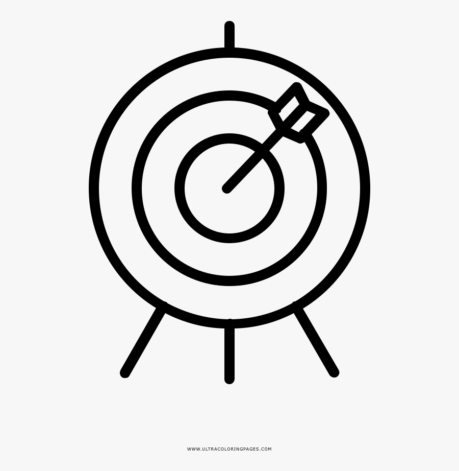 Bullseye Coloring Page - Objetivo Blanco Y Negro, Transparent Clipart
