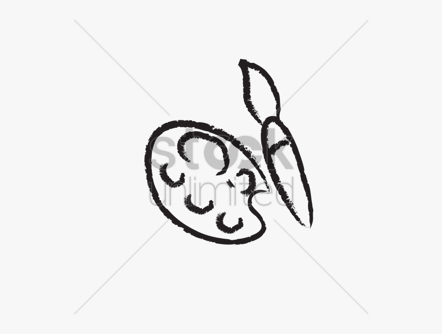 Paintbrush Clipart Paint Plate - Sketch, Transparent Clipart