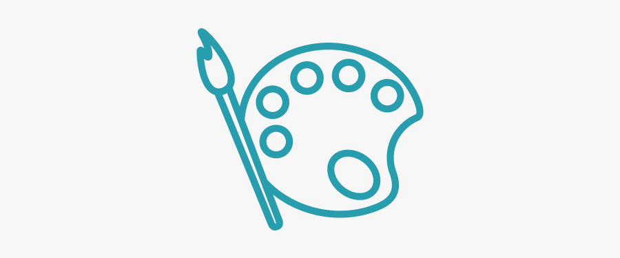 Paint Brush And Palette Icon, Transparent Clipart