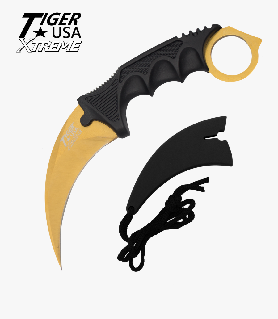 Transparent Dagger Clipart - Blue Damascus Steel Karambit, Transparent Clipart