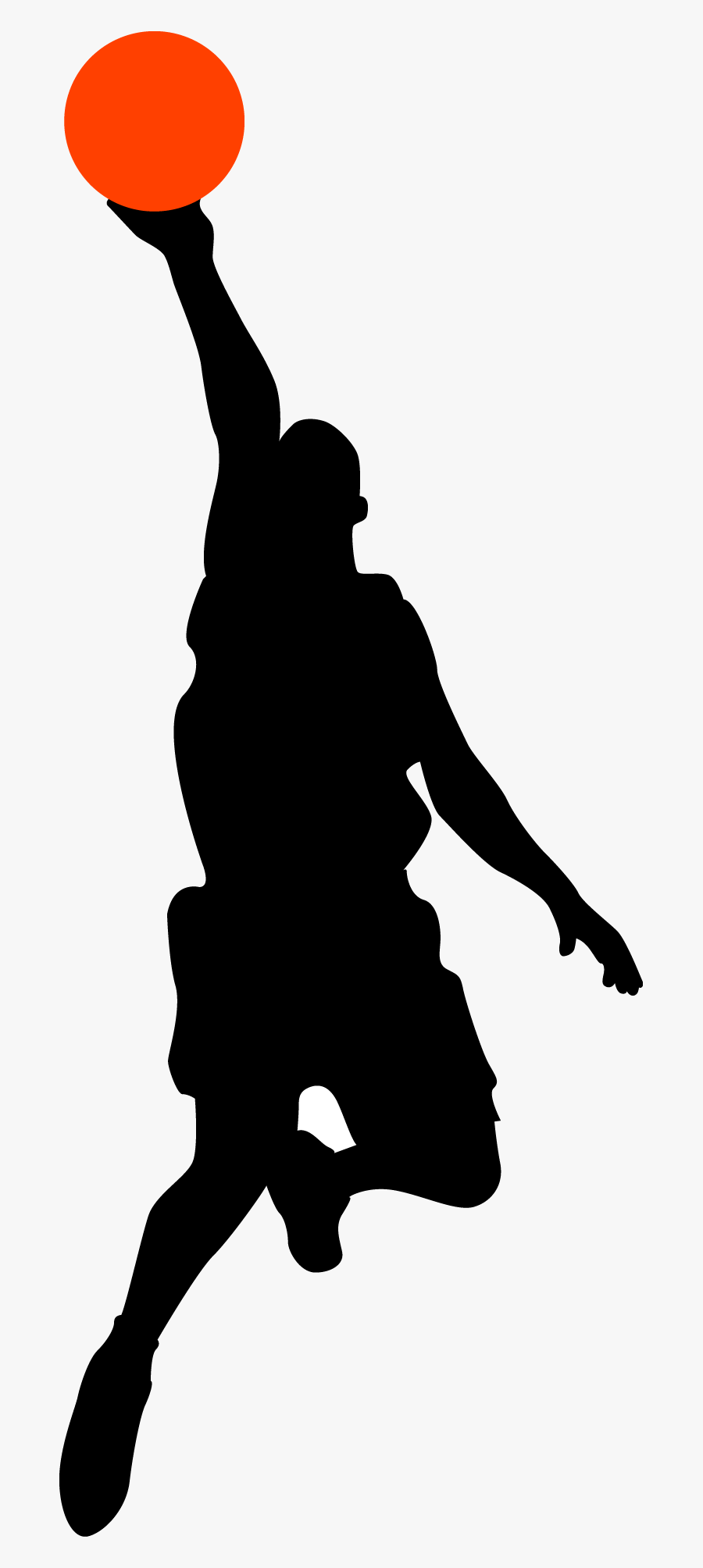 Athlete Vector Silhouette Basketball - Silhouette Basketball Vector Png, Transparent Clipart